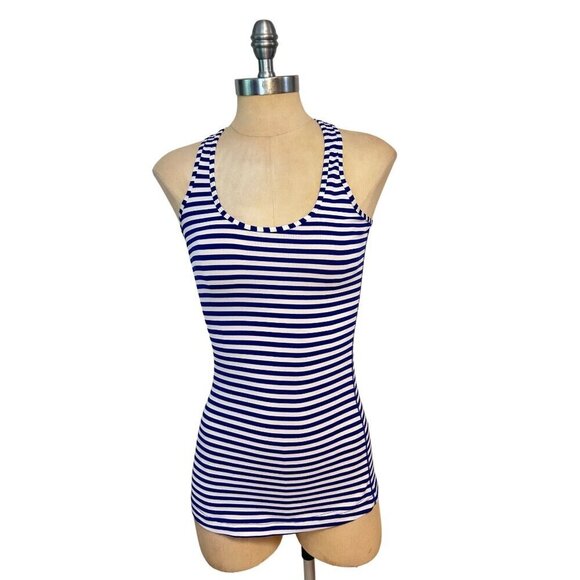 Lululemon Athletica Blue white stripe Racerback Tank Top Small - Picture 3 of 6